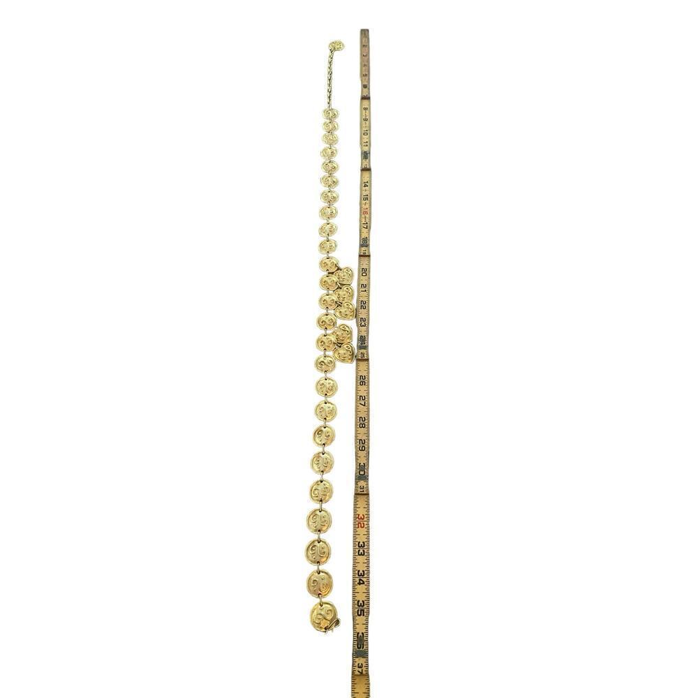 Vintage 1980's Gilded Byzantine EDOUARD RAMBAUD Chain Belt gold made Italy heart - Picture 5 of 7